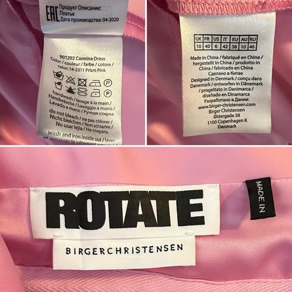 ROTATE by BIRGER CHRISTENSEN Carmina Tiered Ruffle Dress in Prism Pink Size 6 - Picture 9 of 16